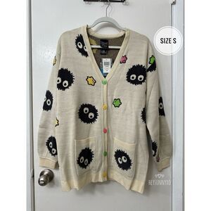 Studio Ghibli Spirited Away Soot Sprites Star Candy Oversized Cardigan Size S